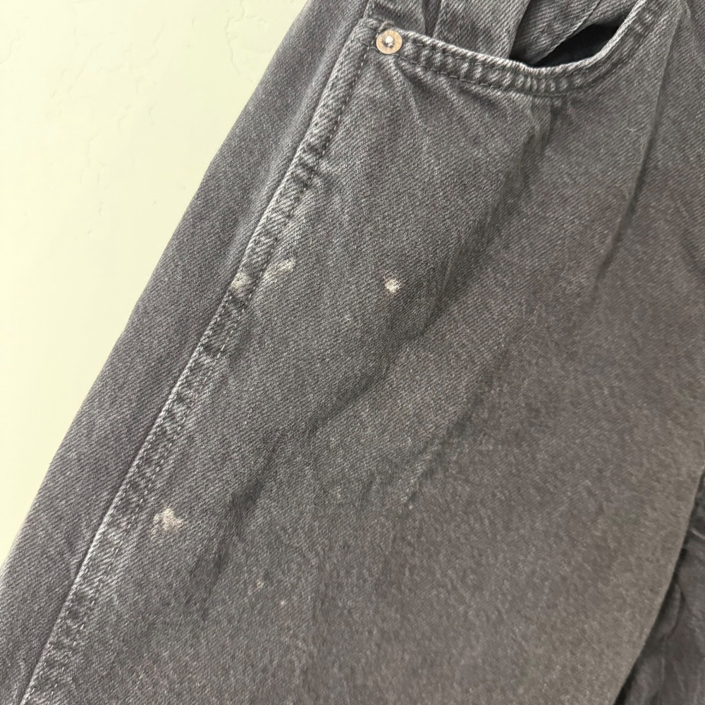 Free People We The Free Lucky You Barrel Jeans 29 Black Mid Rise Button Fly - Picture 4 of 9